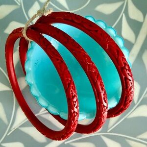 Set of 3 Vintage Cinnabar Bracelets